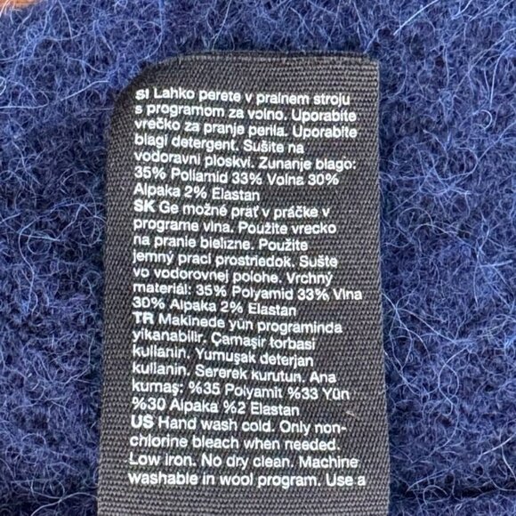 & Other Stories Relaxed Blue Alpaca Wool Blend Diamante Button Long Cardigan XS - Picture 11 of 14